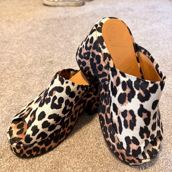 Ganni leopard print platform sandals size 38 - Picture 5 of 7